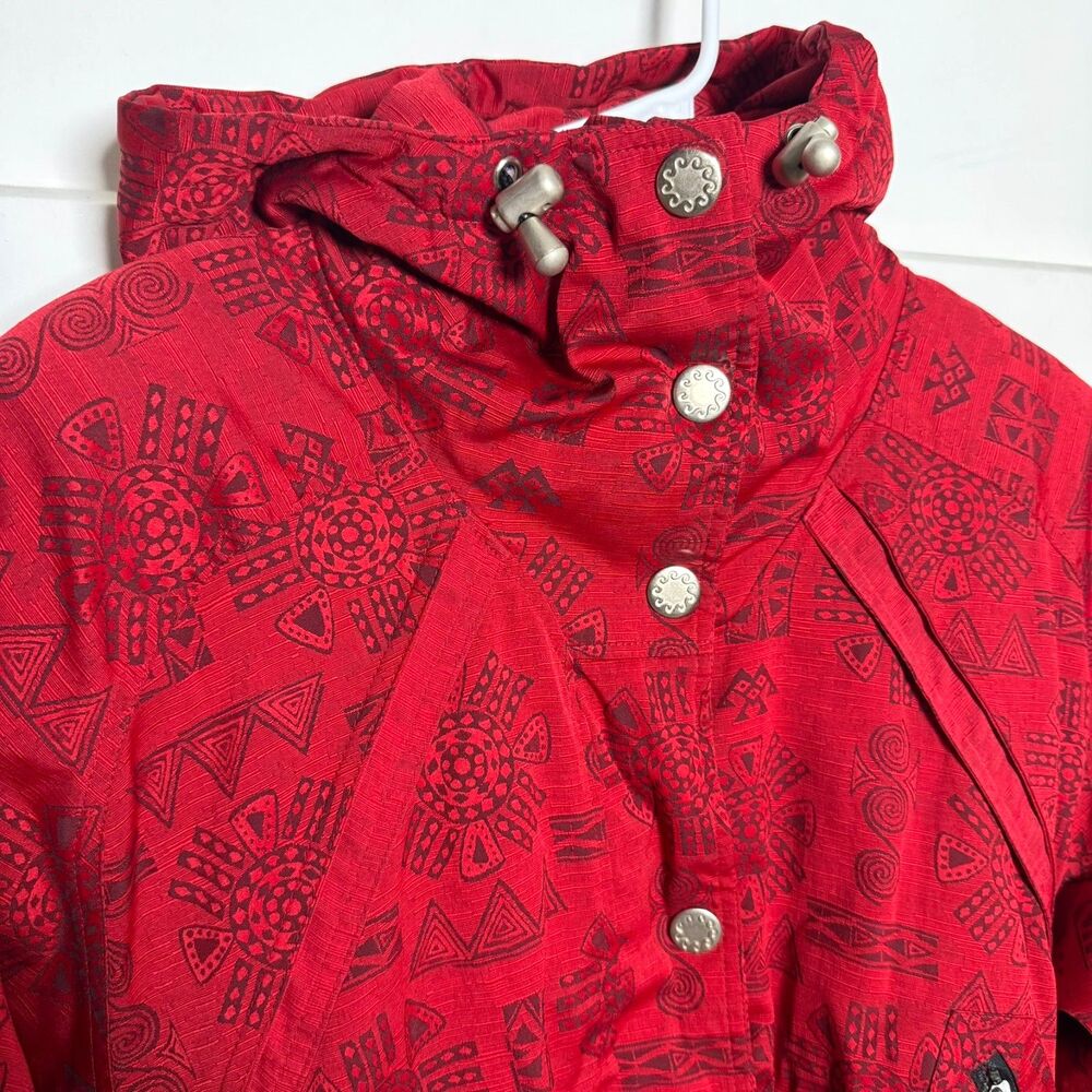 Vintage NILS Skiwear Jacket Women's Size 2 XS Red Aztec Ski Bomber USA Retro